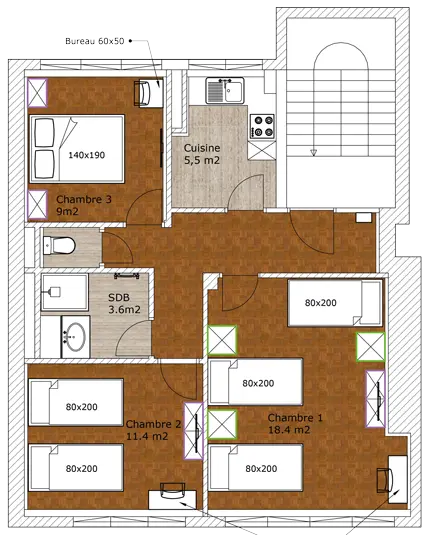 Plan complet du palier 1, 2 et 3